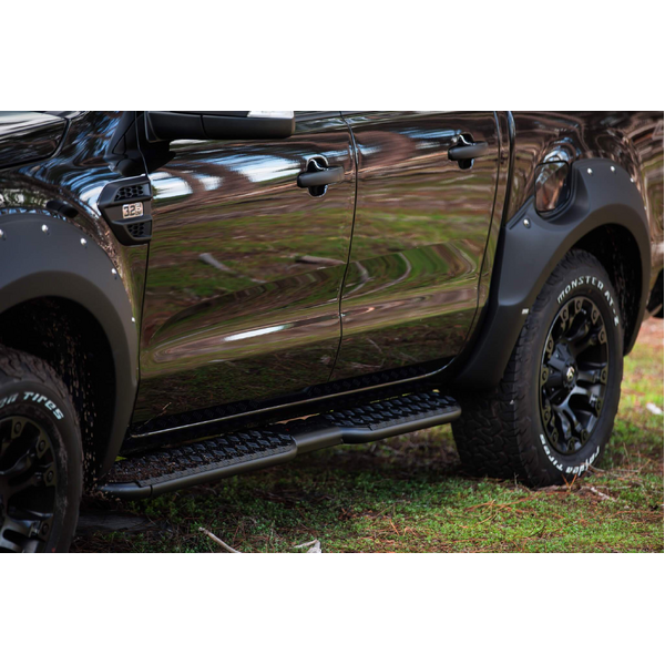 Hercules Side Steps with 50.8MM Tubing for Ford Ranger Next-Gen 2022-on (Sand Black) (fitting kit included)
