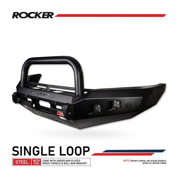 Rocker 078-01SQ Single Loop Winch Bar for Toyota Prado 90