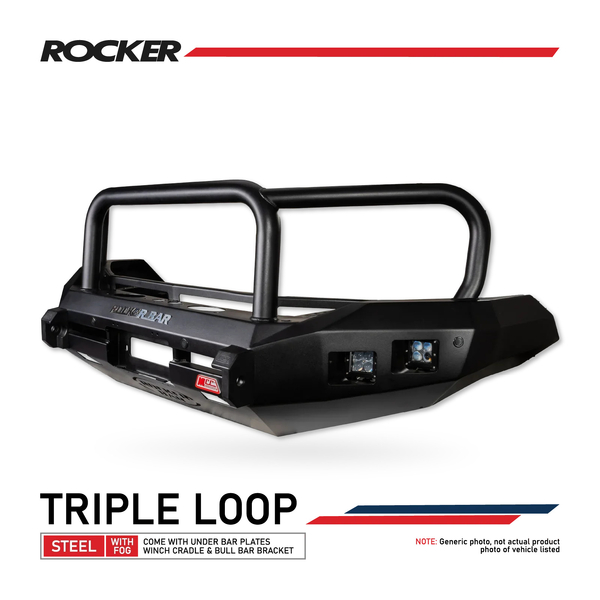 Rocker 078-02SQ Triple Loop Winch Bar for Toyota Prado 90