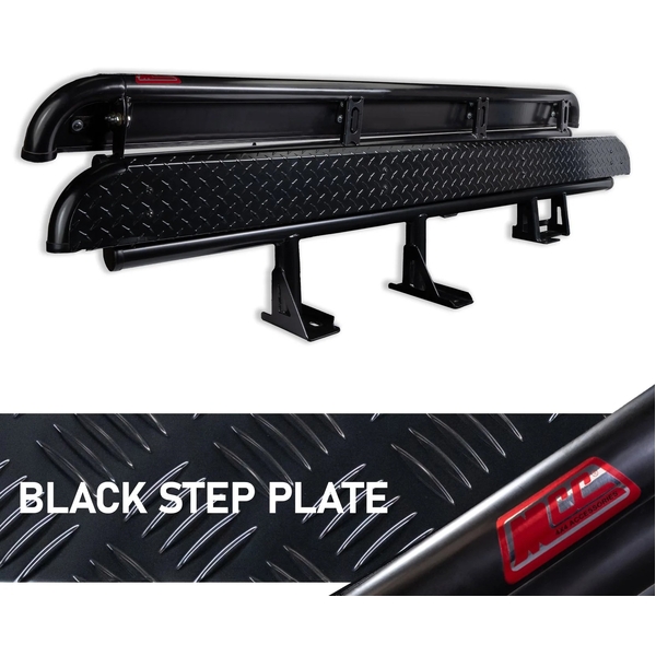 Standard 030-09 Side Steps Full Satin Black for Mitsubishi Triton MK L200 1998-2006 (fitting kit included)