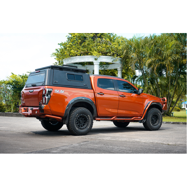Stainless Steel Touring Canopy with Gullwing Windows with Sliding Pet Window for Isuzu Dmax 2020-on
