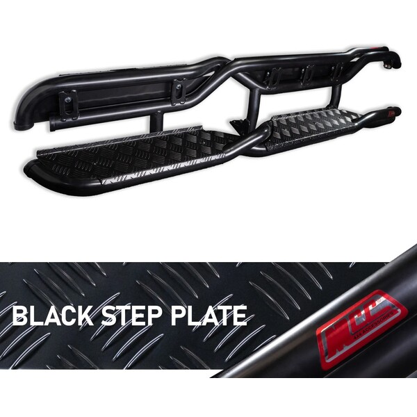 Premium 030-09TW Twist Tube Side Steps Satin Black for Toyota Hilux 2005-2015