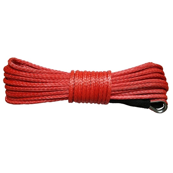 Synthetic Winch Rope - 25m x 10mm - Red