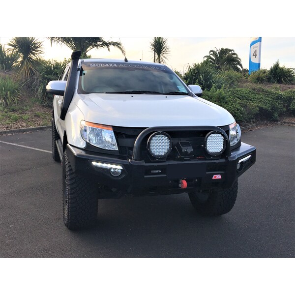 Phoenix 808-01 Single Black Loop Winch Bar for Mitsubishi Triton ML/MN 2006-2015/Challenger PB 2008-2016