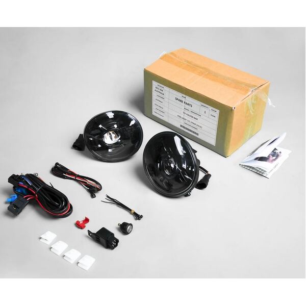 Falcon / Blue Eagle 707 LED Fog Lights (Black) - Pair with loom